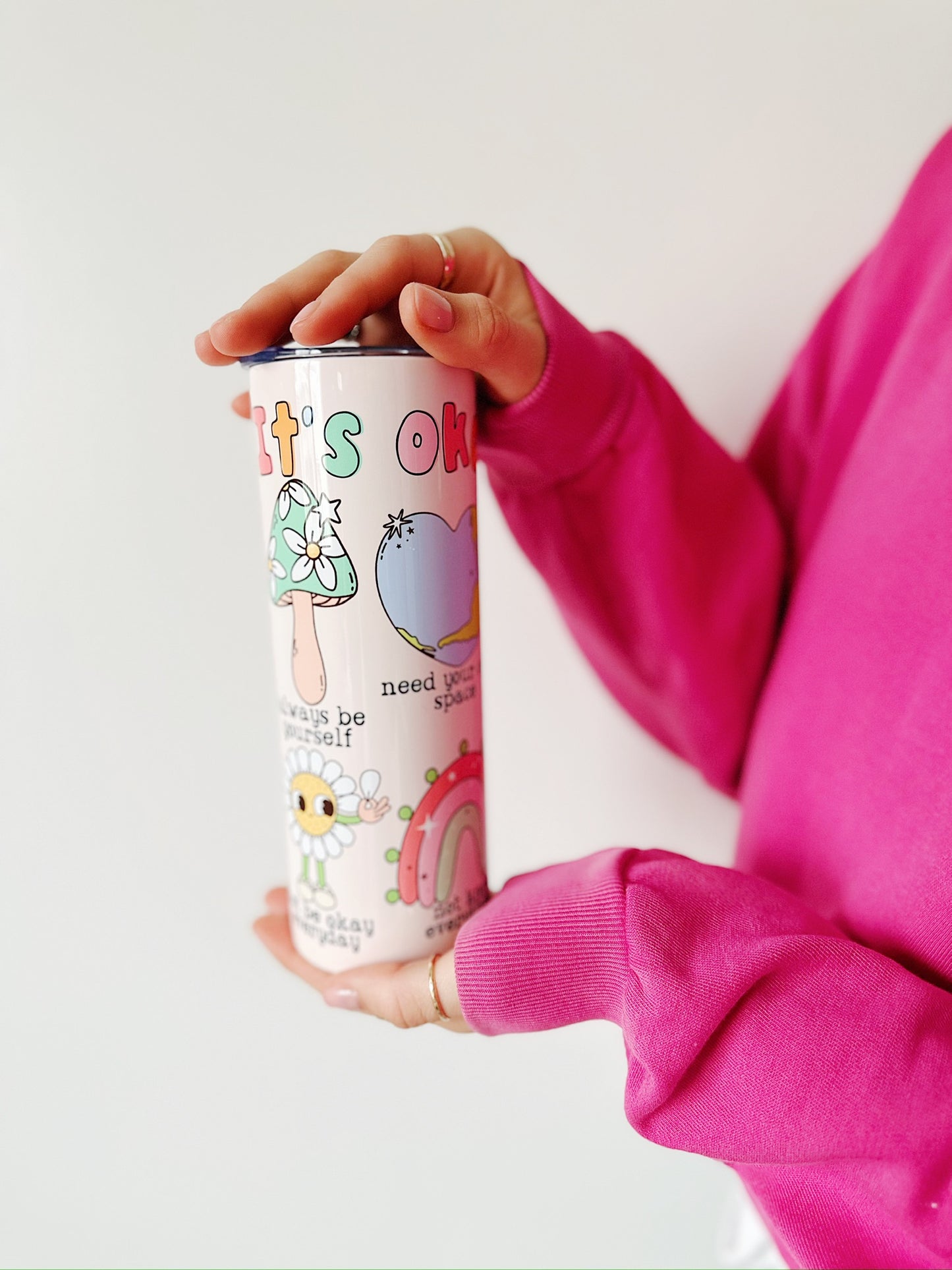 It's Okay - cute graphic, 20oz stainless steel Tumbler