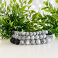 Grey Jasper Stone bead bracelet - 6/8 MM