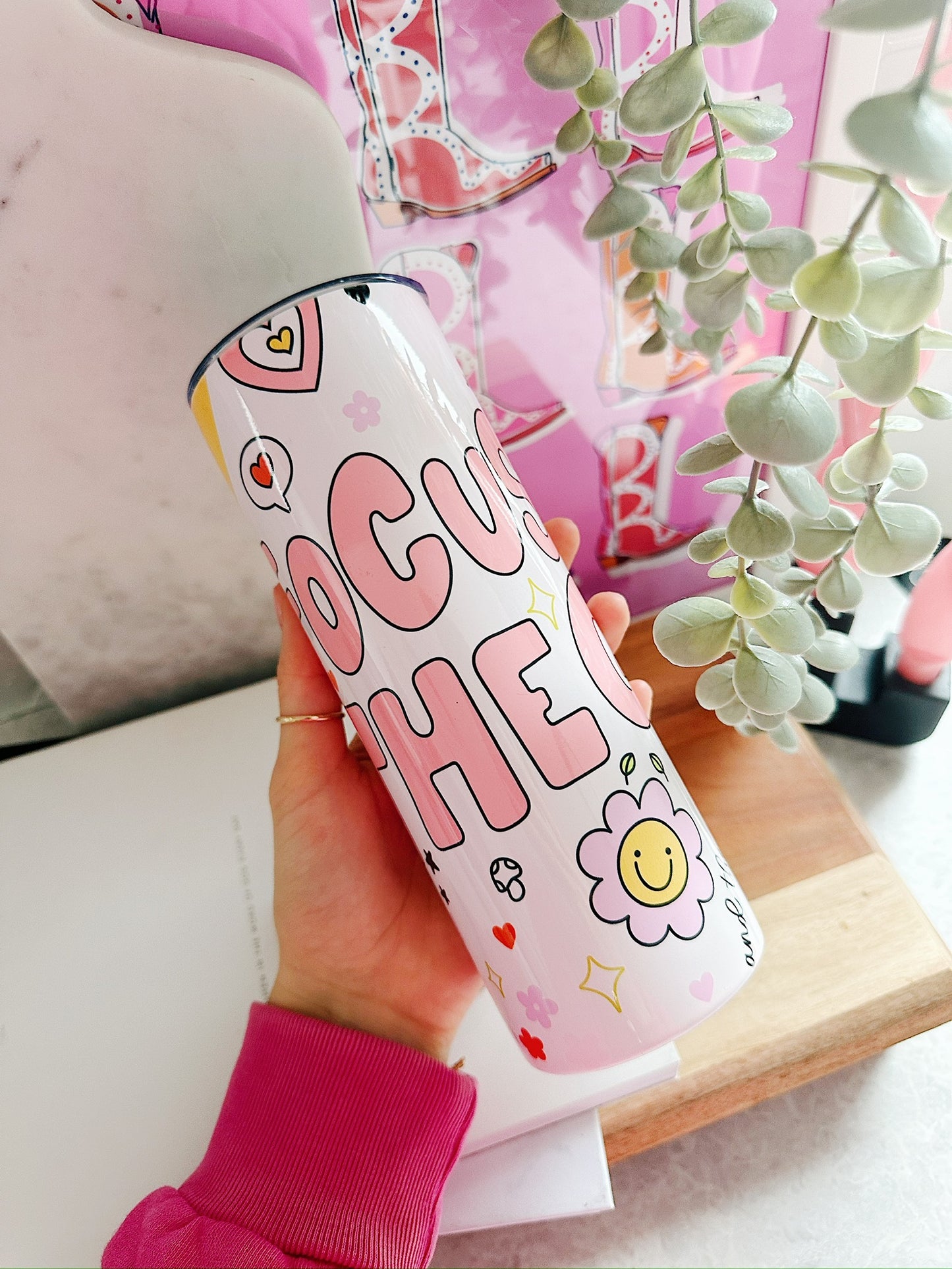 Focus On The Good - cute graphic, 20oz stainless steel Tumbler
