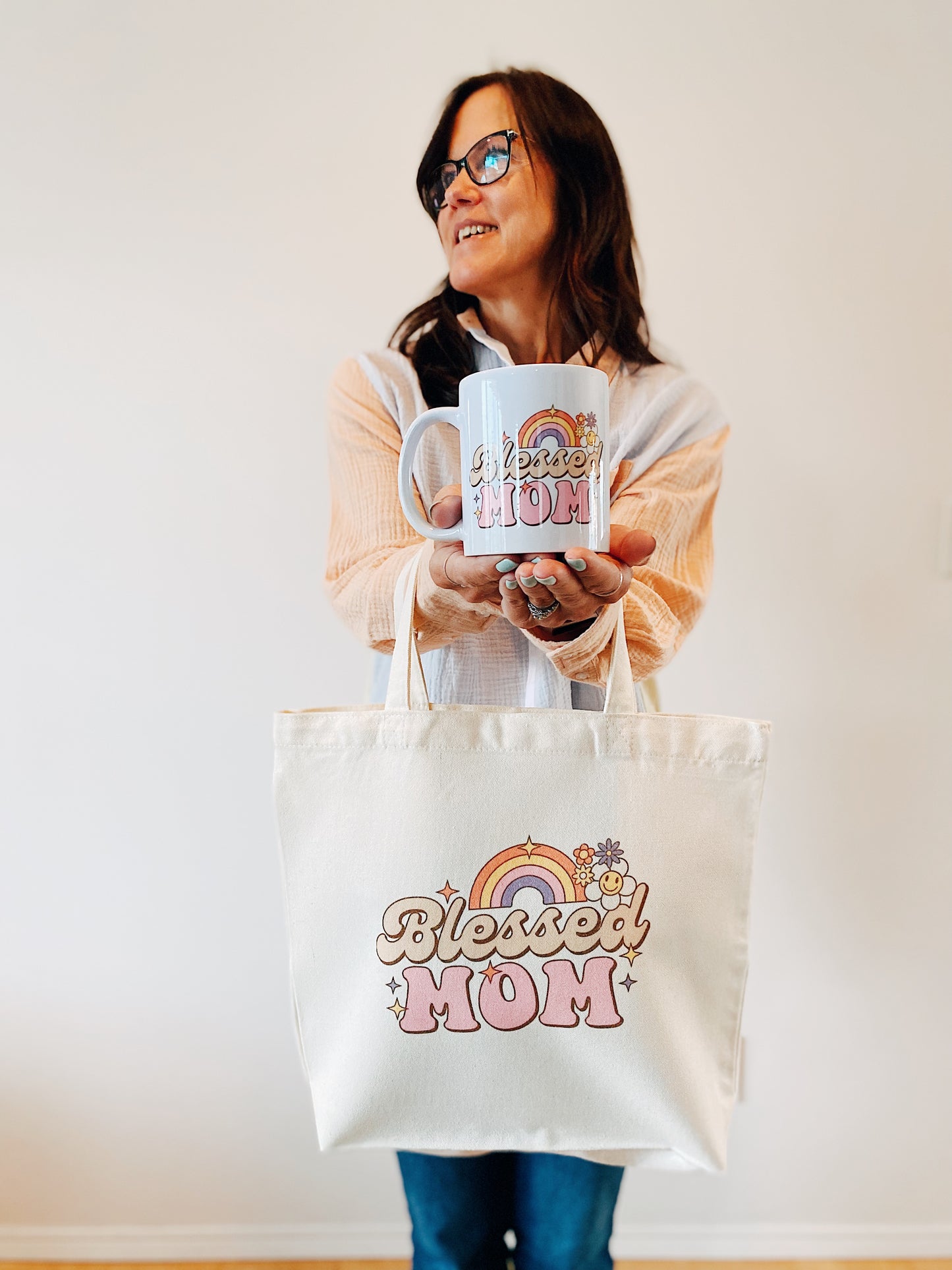 Blessed Mom canvas tote bag