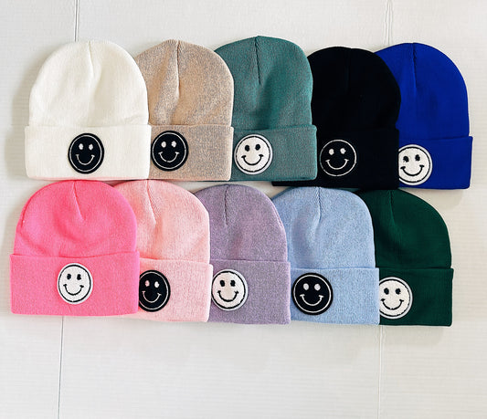 NEW! Smiley Patch Toque / knit hat - Unisex Fit