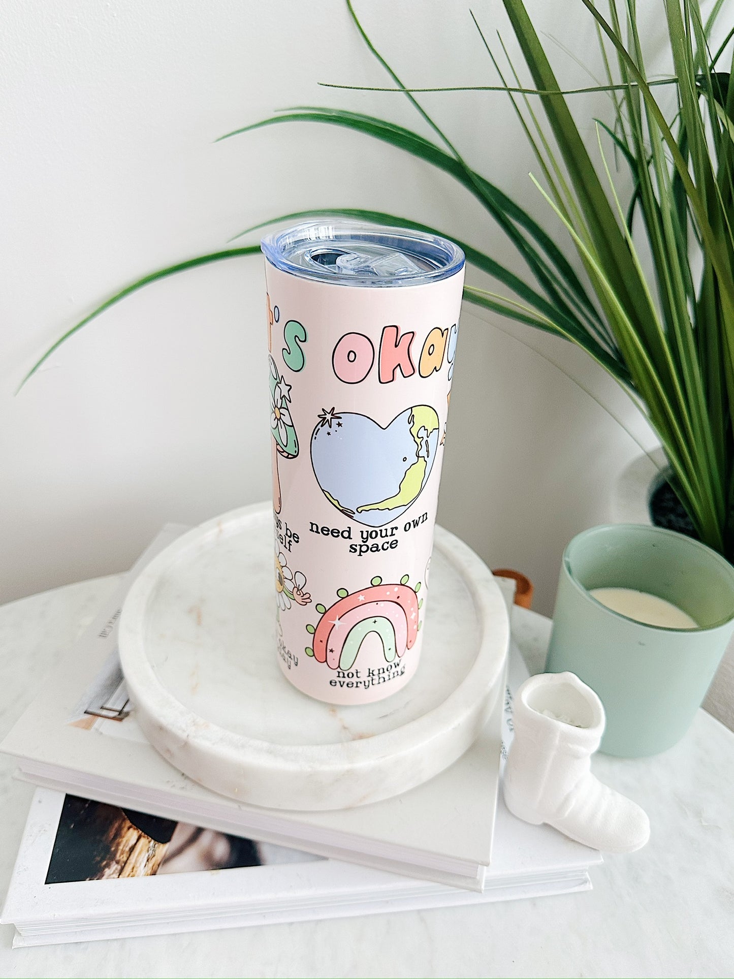 It's Okay - cute graphic, 20oz stainless steel Tumbler