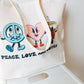Peace, Love, Coffee Canvas Tote bag