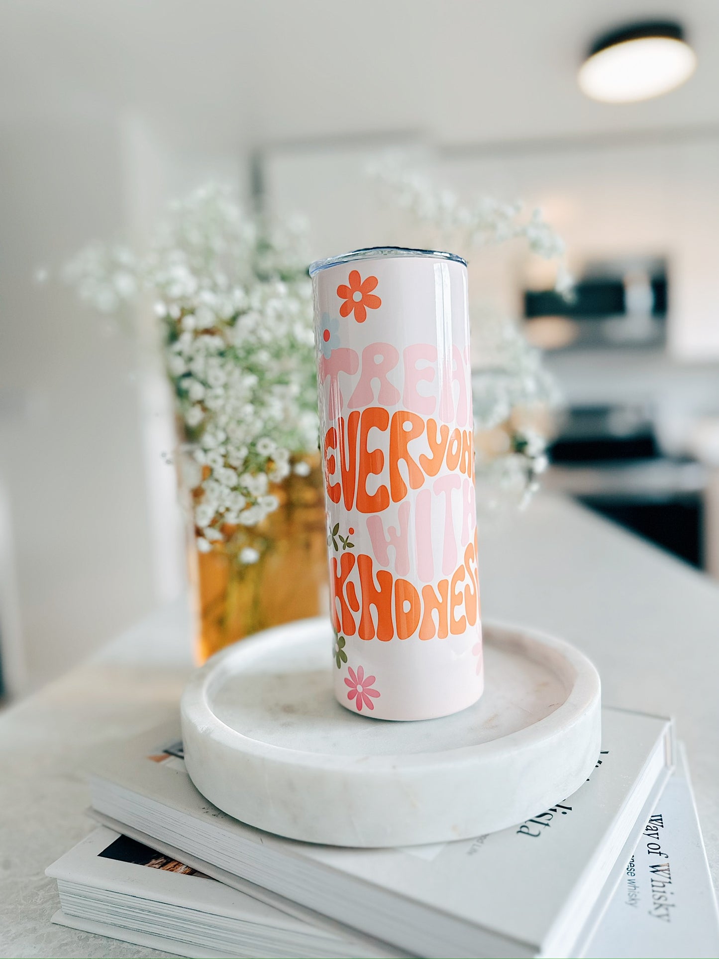 Treat Everyone With Kindness - Floral 20oz skinny Tumbler