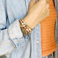 Amazonite + Rosewood beaded bracelet Set