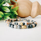 Picasso Jasper gemstone bead bracelet set (4mm + 6mm)