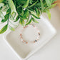 Cut Rose Quartz + Pink Zebra gemstone beaded bracelet