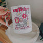 Caffeine and Kindness 12 oz insulated mug with spill proof lid
