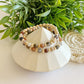 Tourmaline gemstone + wood beaded bracelet set