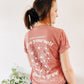 You Are Worth It floral Tee / Featuring a full back graphic with a Bouquet of flowers
