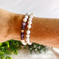 Amethyst + Howlite gemstone bracelet set