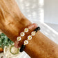 Personalized Gold Letter + Gemstone bead bracelet