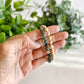 Moss Agate + Wood + Gold bracelet set