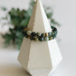 Green Moss Agate + Tibetan Brass bead bracelet - 6 MM