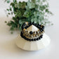 Dalmatian Jasper + Black Onyx bead bracelets