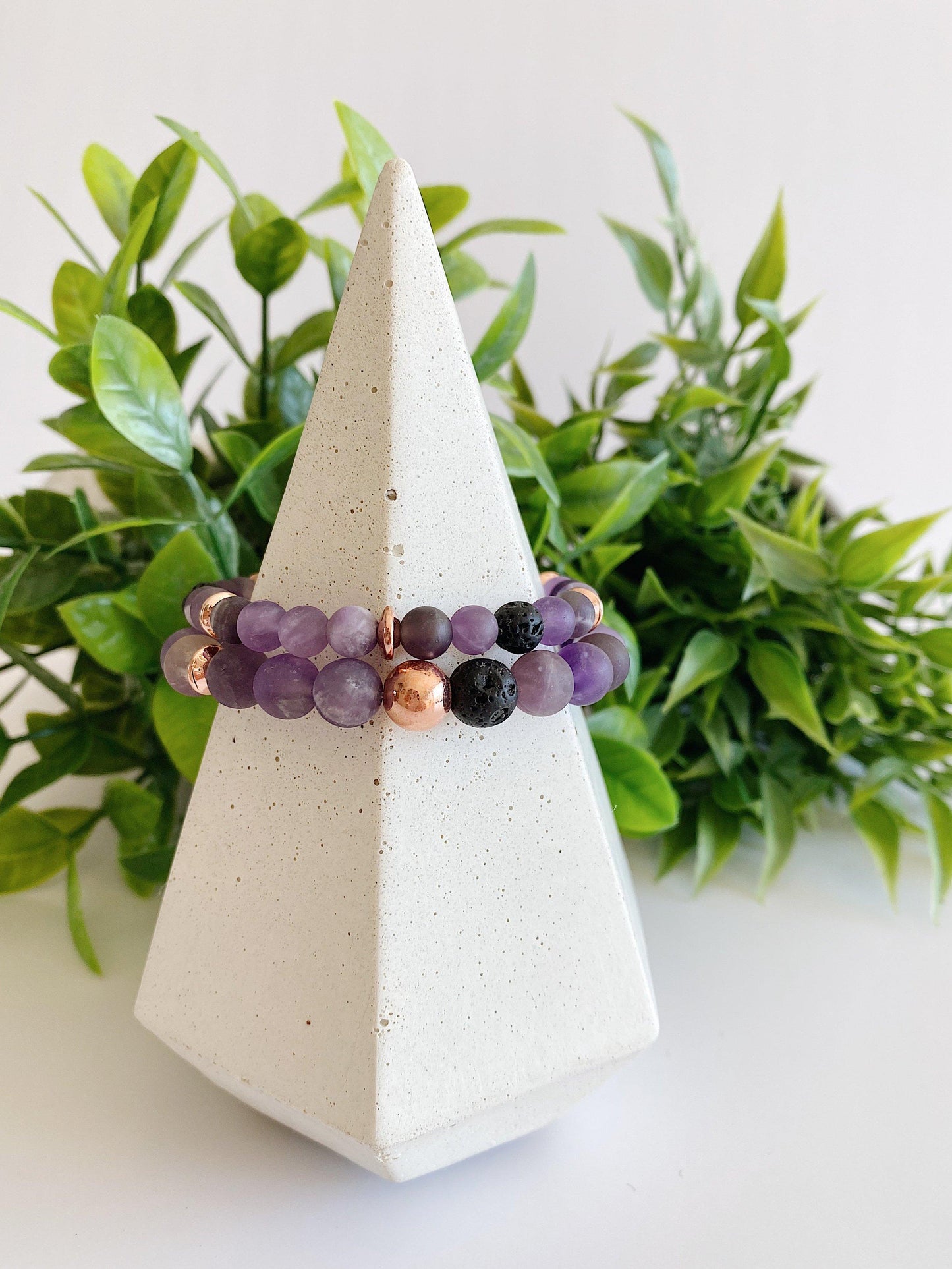 Purple Amethyst + Rose gold - Set