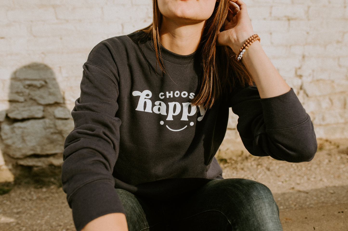 Choose Happy Crewneck sweatshirt - Navy