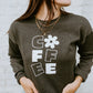 C🌸FFEE  - Dark Grey coffee floral sweatshirt