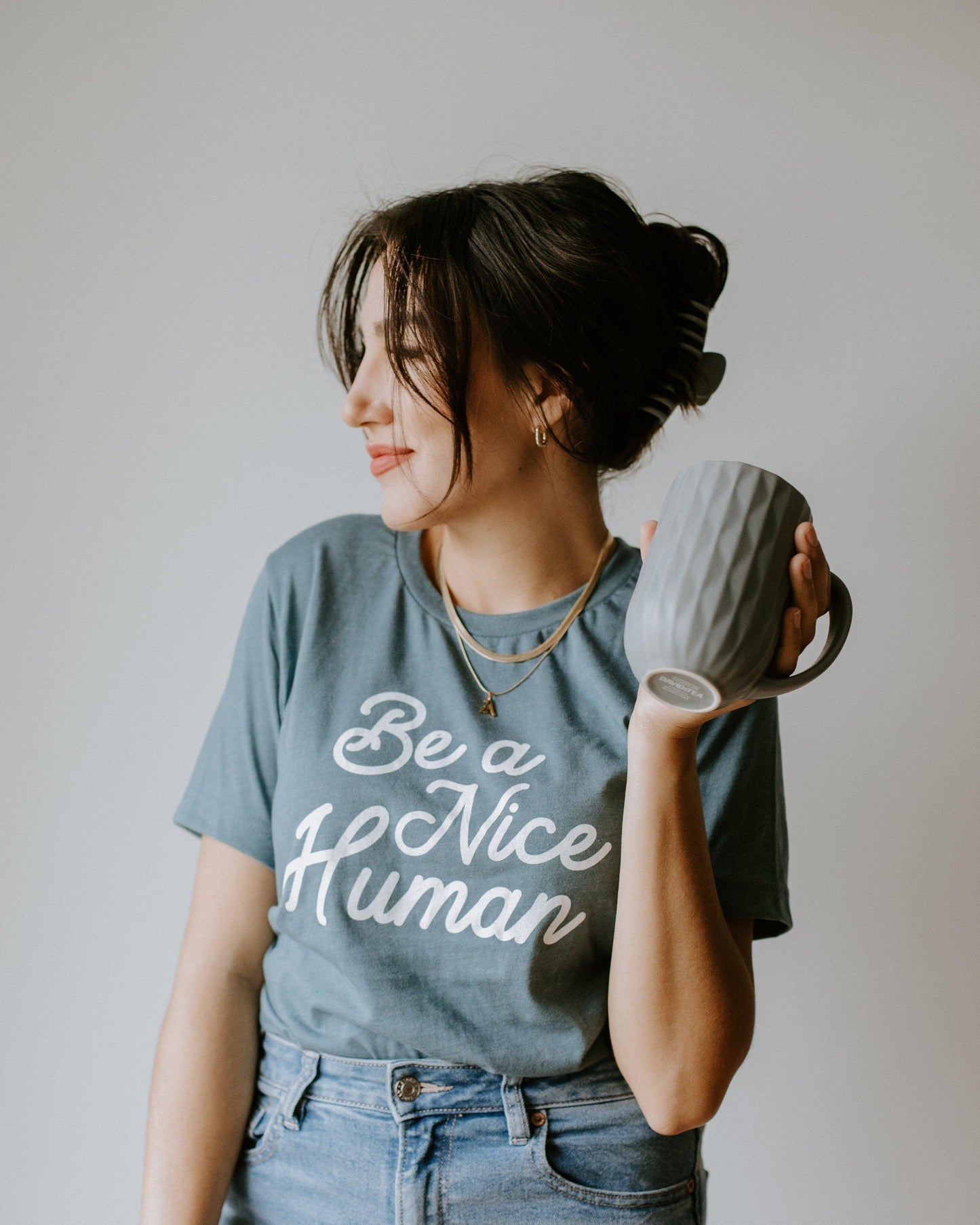 Be A Nice Human - Slate graphic t-shirt