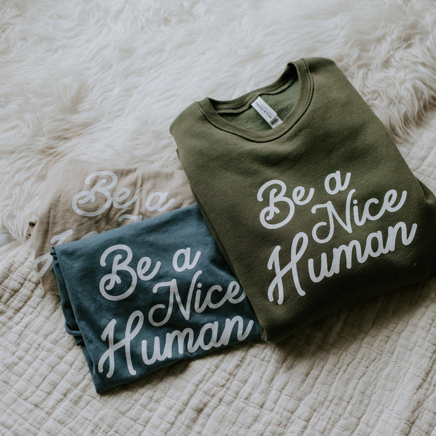 ✨Best Seller✨ Be A Nice Human Crewneck - Green