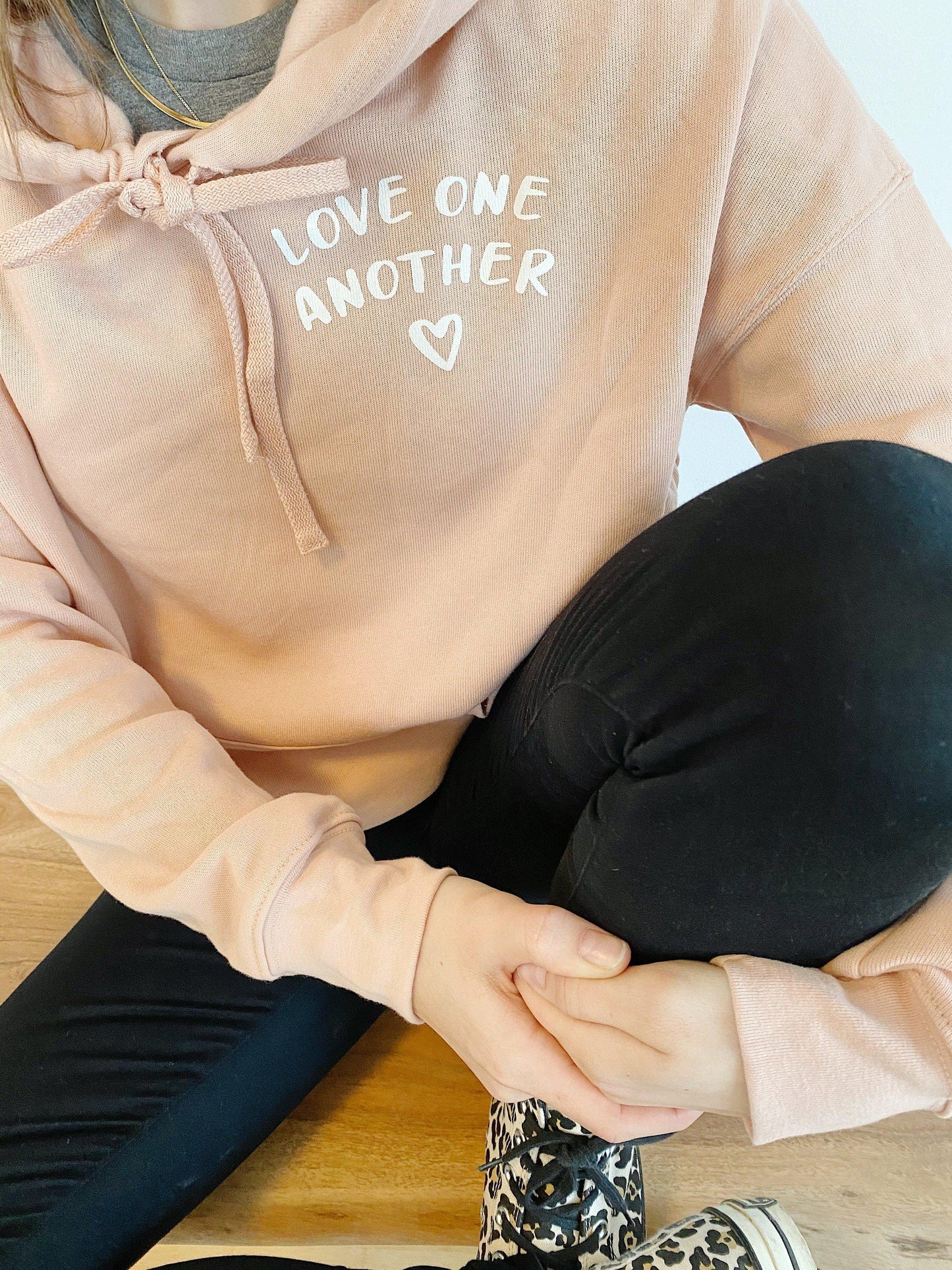 CLEARANCE!! Love One Another Sweatshirt -  Peach