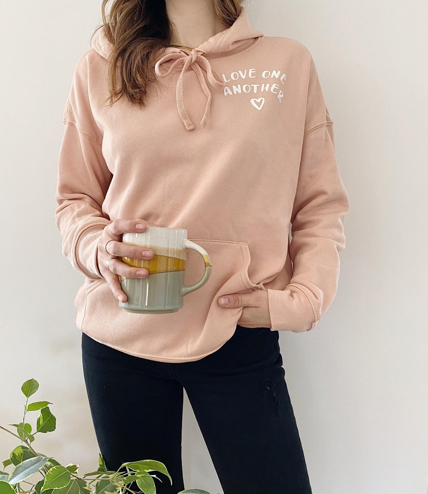 CLEARANCE!! Love One Another Sweatshirt -  Peach