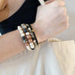 10 mm Dalmatian Jasper + White Wood + Rosewood bracelet